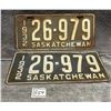 1932 pair of Saskatchewan License Plates