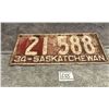 1934 Saskatchewan License Plate
