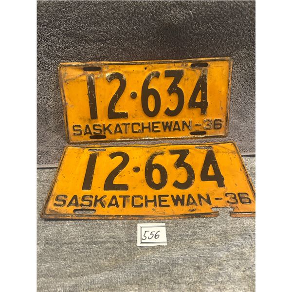 1936 Saskatchewan License Plate