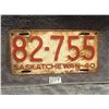 1940 Saskatchewan License Plate
