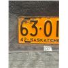 Image 2 : 1942 Saskatchewan License Plate