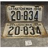 1948 pair of Saskatchewan License Plates