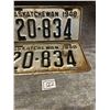 Image 3 : 1948 pair of Saskatchewan License Plates