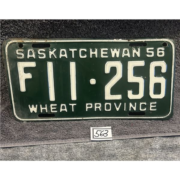 1956 Saskatchewan License Plate - farm