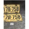 Image 3 : 1957 pair of Saskatchewan License Plates