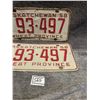Image 3 : 1958 pair of Saskatchewan License Plates - farm