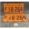1963 pair of Saskatchewan License Plates - farm