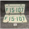 1964 pair of Saskatchewan License Plates - farm