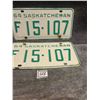 Image 3 : 1964 pair of Saskatchewan License Plates - farm