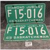 1965 pair of Saskatchewan License Plates - farm