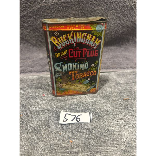 Buckingham pocket tobacco tin - bright cut plug
