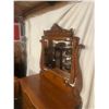 Image 5 : Oak Dresser with Beveled Mirror - 76"H x 45"W x 22"D