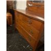 Image 6 : Oak Dresser with Beveled Mirror - 76"H x 45"W x 22"D