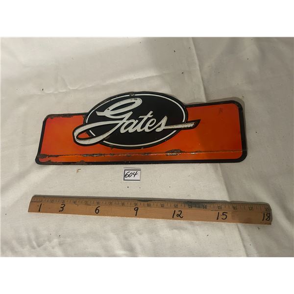Gates embossed tin sign - 17"x7"