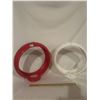 Image 1 : 2x 13" frames for glass gas pump globes (red, white)