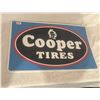 Image 1 : Cooper Tire tin sign - embossed letters, 24"x16", stamped 1990