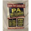 Image 1 : PA Dry Cleaners sign - on masonite, 36"x24"