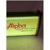 Image 3 : Alpha advertising clock - 20"x10-1/2", small crack by #9 on plastic, working