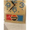 Image 2 : Pepsi Cola advertising clock - 17"x13", vintage, working , needs bulb
