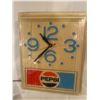Image 3 : Pepsi Cola advertising clock - 17"x13", vintage, working , needs bulb