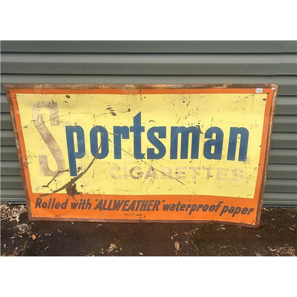Sportsman cigarette tin sign - 35"x59", from old general store