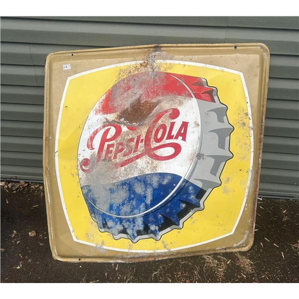 Pepsi cola tin sign - 41"x41", from old general store