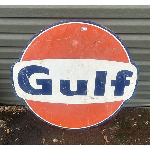 Gulf service station sign - tin, 38"H x 41"W