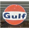 Image 1 : Gulf service station sign - tin, 38"H x 41"W