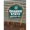 Image 6 : Quaker State motor oil 2-sided side walk sign - tin, sign is 29"x26"