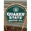 Image 9 : Quaker State motor oil 2-sided side walk sign - tin, sign is 29"x26"