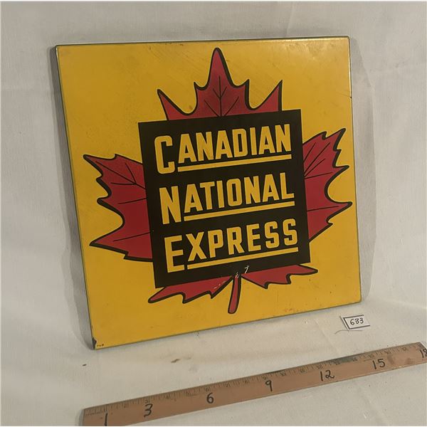 Canadian National Express porcelain sign - original, 16"x16"