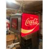 Coca-Cola swag lamp made from old soda fountain - some damage, 14"x15", works