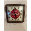 Coca-Cola clock - wooden frame, converted to battery, working, 1930's