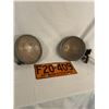 2x Chevrolet headlights and 1942 Saskatchewan license plate - 9" lens