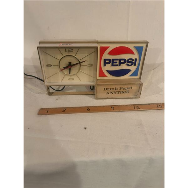 Pepsi Cola vintage soda shop clock - working, 13"x7-1/2"