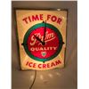 Palm Ice Cream advertising clock - working, small crack left side, 21"x7-1/2"