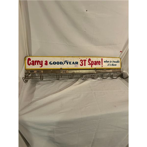 Goodyear metal belt rack sign - 29"x9"