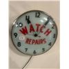 Watch Repairs clock - 14-1/2" across, working, original, Neon Ray Clock Comp., with original box