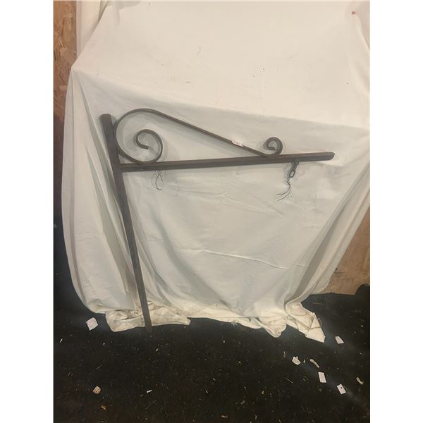 Wrought Iron Sign Holder - vintage, 40"H x 29"W, great for 2-sided signs