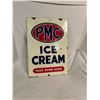 Image 1 : PMC Ice Cream porcelain sign - all original, 28"x20", from old ice cream shop