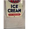 Image 2 : PMC Ice Cream porcelain sign - all original, 28"x20", from old ice cream shop