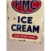 Image 8 : PMC Ice Cream porcelain sign - all original, 28"x20", from old ice cream shop