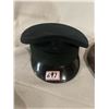 Image 2 : 2 vintage hats - 1 service man hat, 1 leather