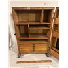 Image 14 : Delaval parts cabinet - oak, from Nokomis general store, very rare piece, metal front, 26"x18-1/2"x1