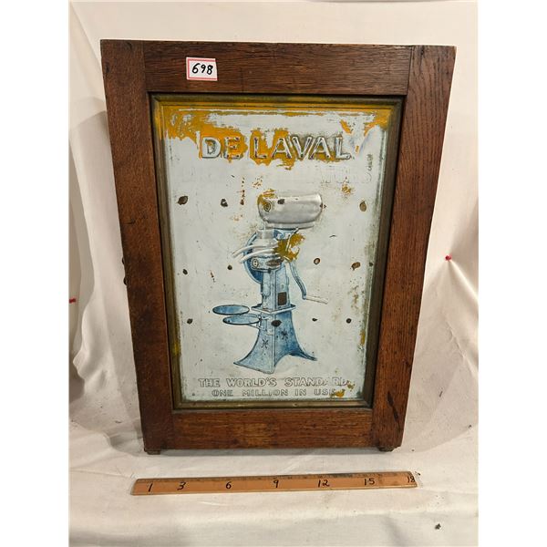 Delaval parts cabinet - oak, from Nokomis general store, very rare piece, metal front, 26"x18-1/2"x1