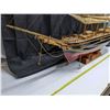 Image 2 : Large hand crafted wooden model ship with brass accents - 49"L, 46"H, 15"W