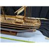 Image 6 : Large hand crafted wooden model ship with brass accents - 49"L, 46"H, 15"W