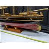 Image 7 : Large hand crafted wooden model ship with brass accents - 49"L, 46"H, 15"W