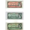 Image 1 : (2) (1954, 1967) One Dollar , (1) 1954 Two Dollars  (The Bank  of Canada)