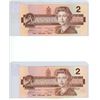 Image 1 : (2) 1986 Two Dollars (The Bank of Canada)